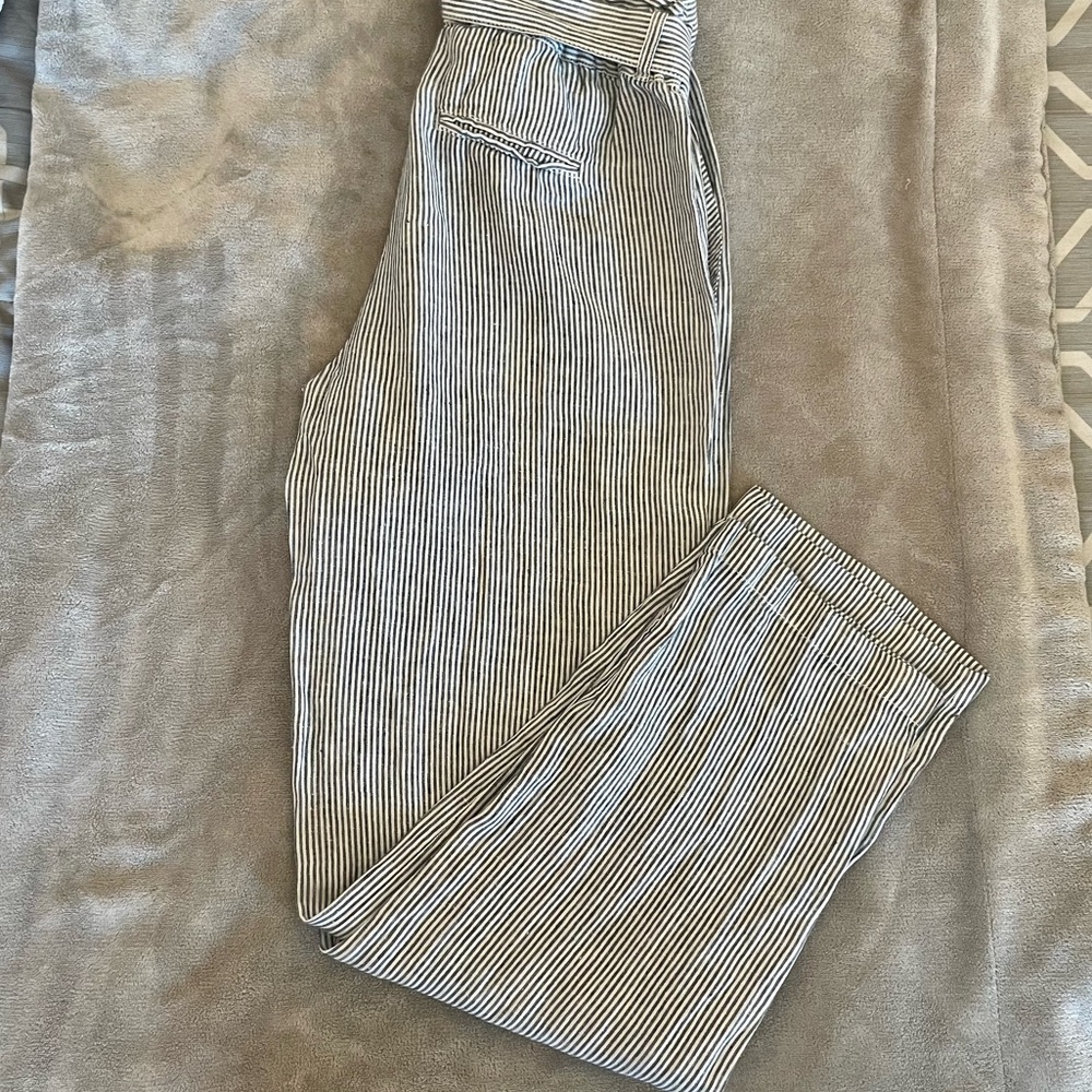 C&C California Straight Striped Linen Pants Size Small - Picture 5 of 6